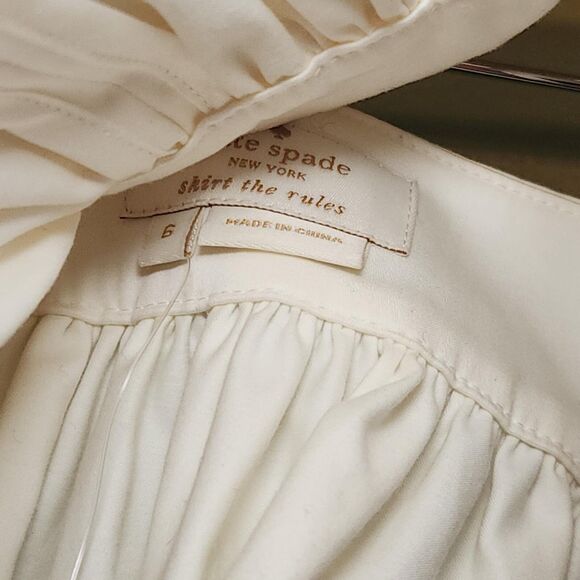 Kate Spade Women’s Pleated Midi Skirt Brown Black Size 6 Side Zip Classic NWT - Picture 14 of 16